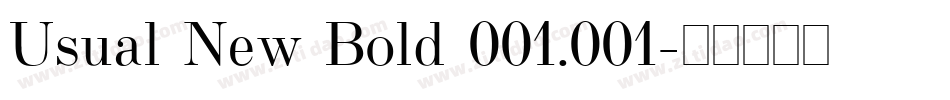 Usual New Bold 001.001字体转换